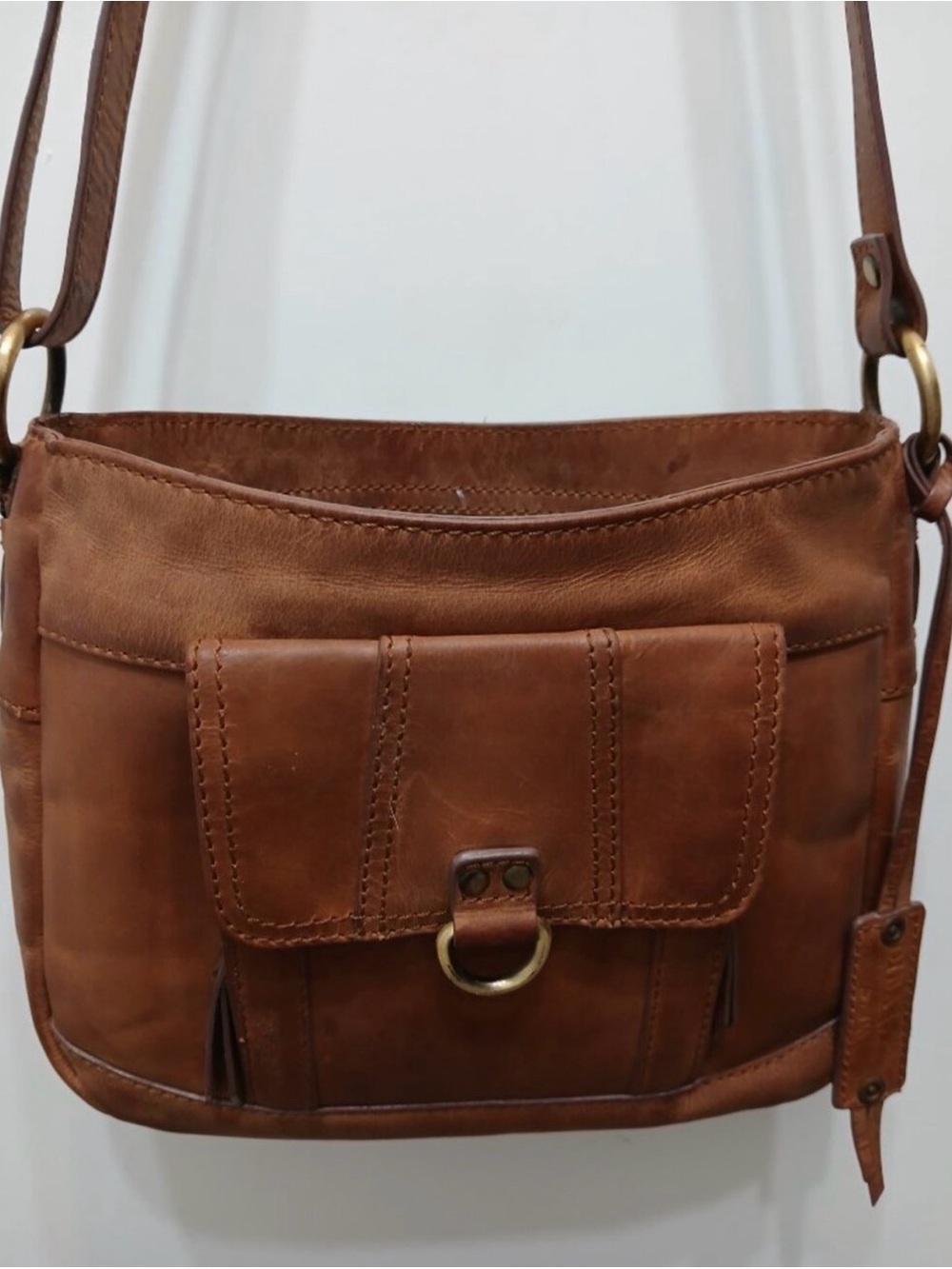 Diba True Brown Leather Crossbody Bag